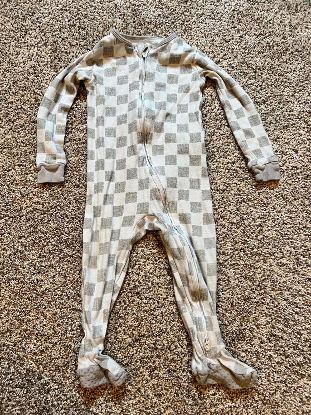 cloud island Gray Checkered Footed Pajamas